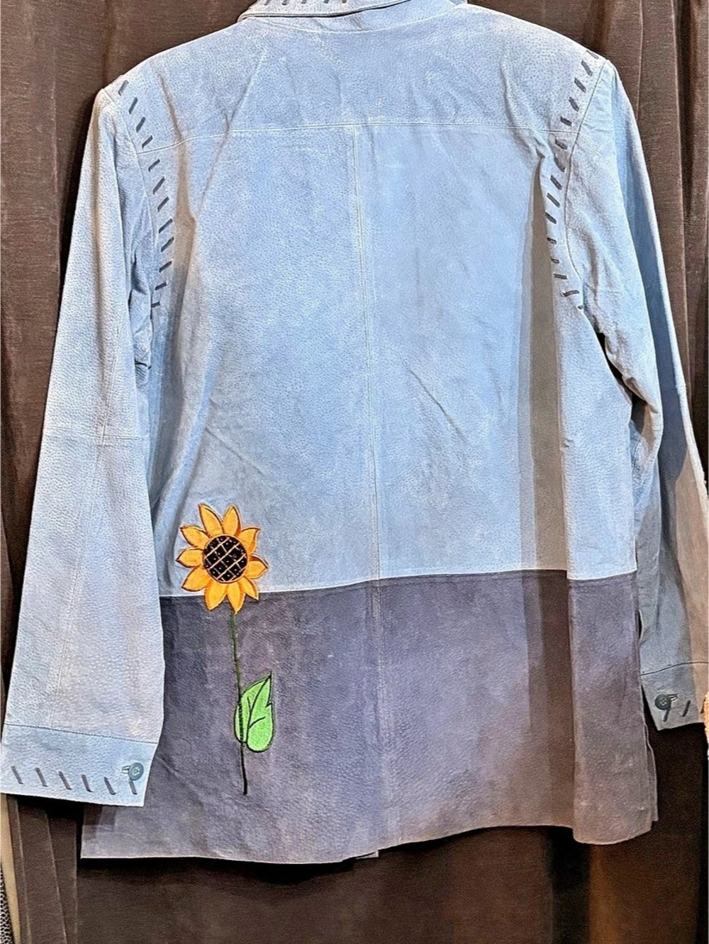 Floral Embroidered Denim Jacket - Picture 2 of 2